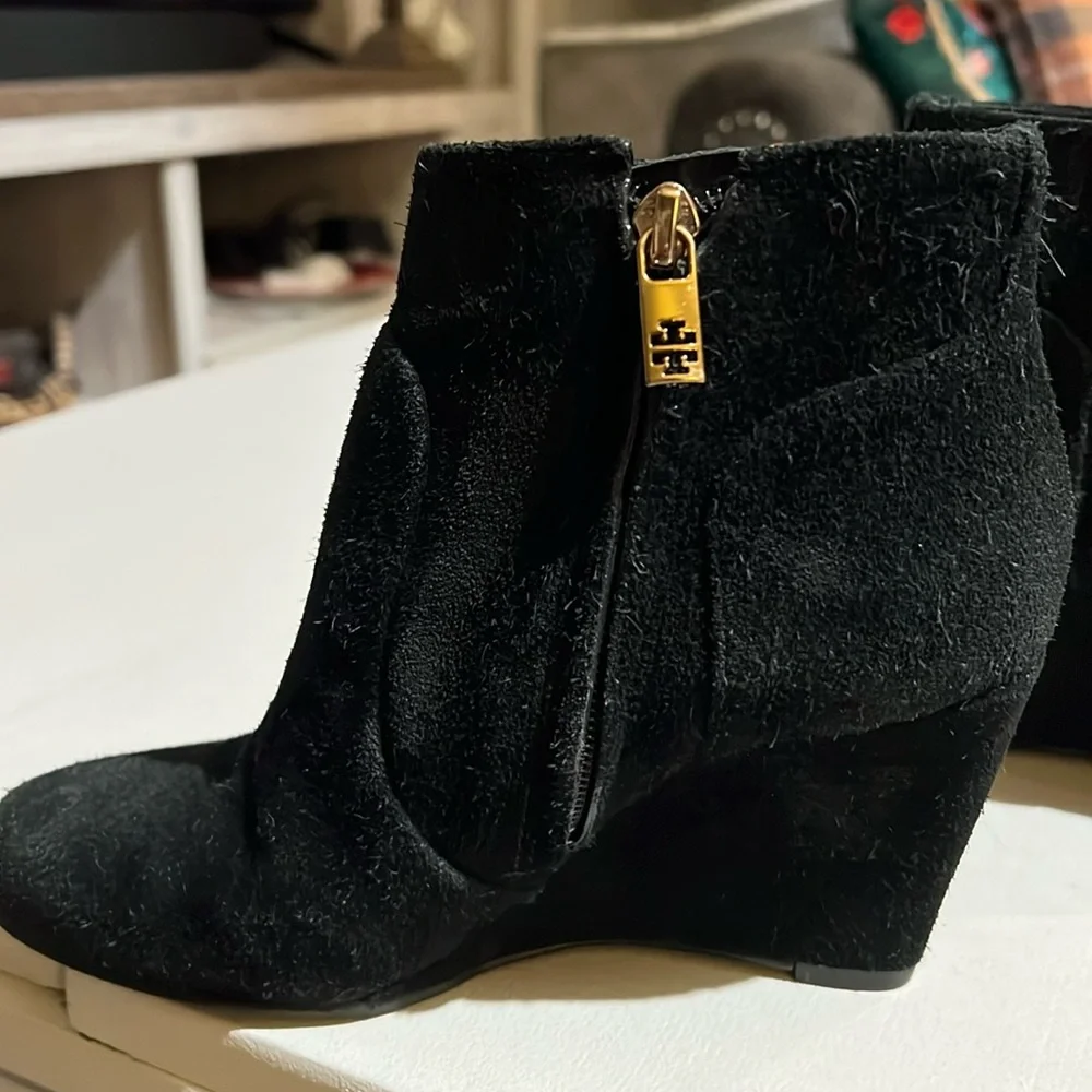 Tory Burch, Milan suede black ankle boots women’s size 6